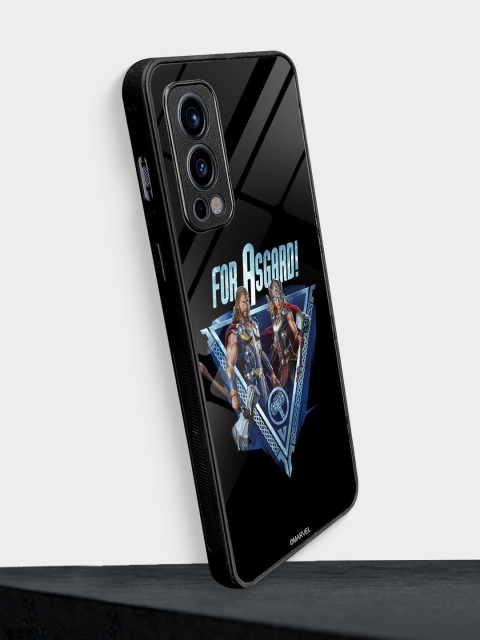 macmerise Black For Asgard Printed Oneplus Nord 2 Glass Back Case