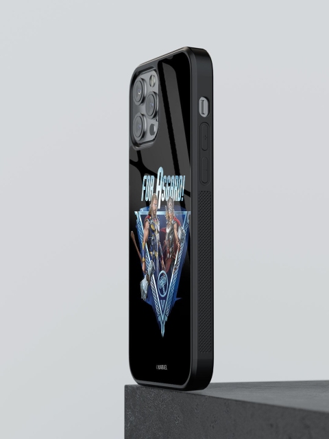 

macmerise Black Printed iPhone 12 Pro Max Glass Phone Case
