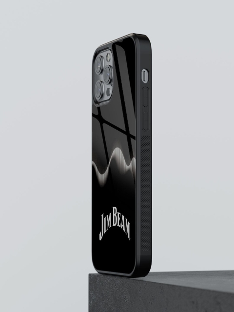 

macmerise Black & Grey Printed iPhone 12 Pro Max Glass Back Case