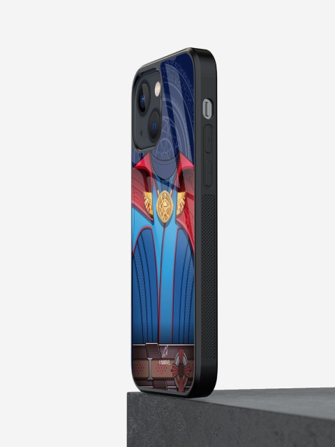 

macmerise Blue & Red Printed iPhone 13 Mini Glass Back Case