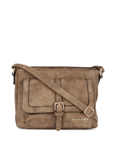 

David Jones Brown Solid Sling Bag