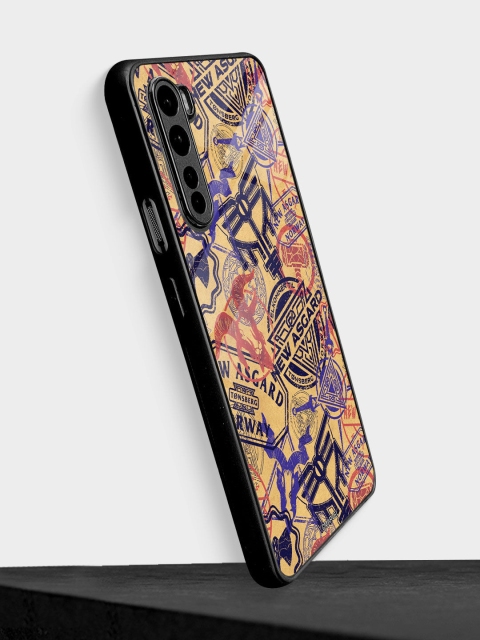 

macmerise Beige & Blue New Asgard Stamps Oneplus Nord Glass Back Case