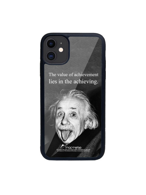 

macmerise Black Albert Einstein Printed iPhone 11 Glass Back Case