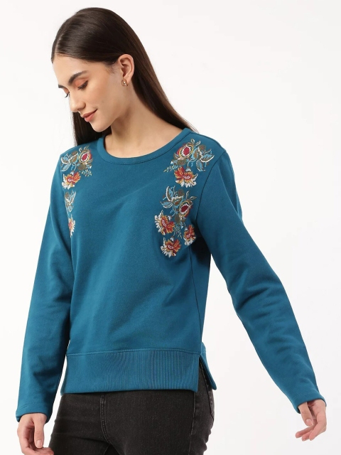 

Marks & Spencer Women Printed Pure Cotton Sweatshirt, Teal