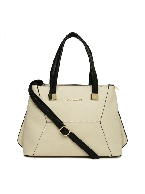 

David Jones Cream-Coloured Solid Shoulder Bag