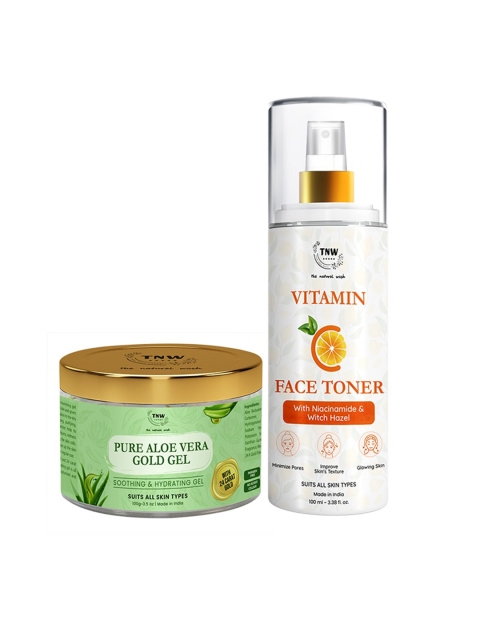 

TNW the natural wash Vitamin C Face Toner & Pure Aloe Vera Gold Gel, White