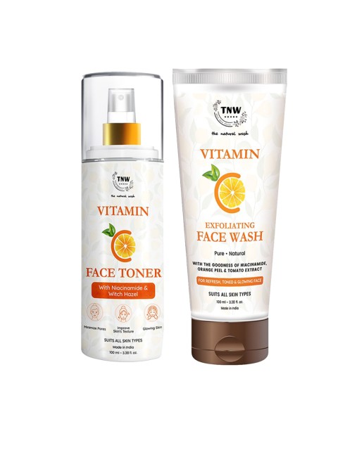

TNW the natural wash Set Of 2 White Vitamin C Face Toner & Vitamin C Exfoliating Face Wash