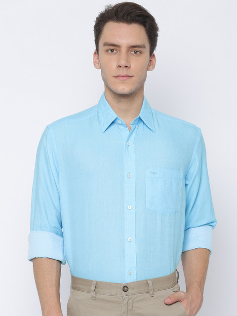 

ColorPlus Men Blue Classic Fit Self-Design Casual Shirt
