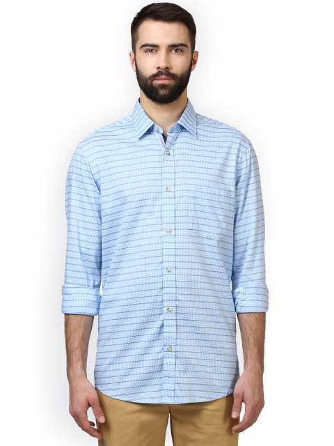 

ColorPlus Men Blue Tailored Fit Checked Casual Shirt