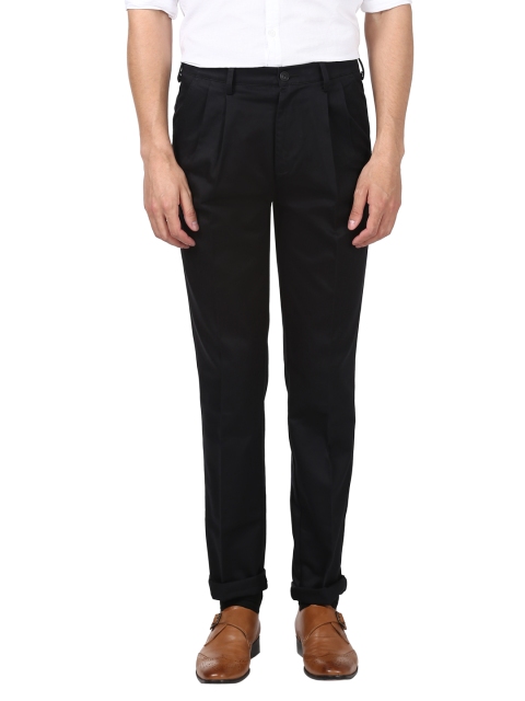 

ColorPlus Men Black Regular Fit Solid Formal Trousers