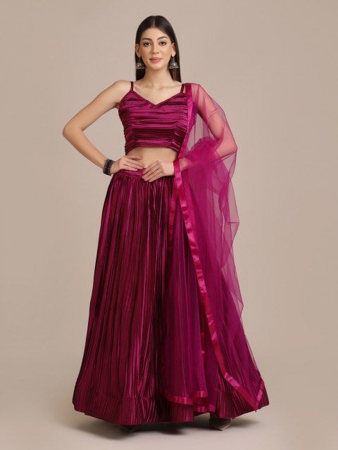

Warthy Ent Purple Semi-Stitched Lehenga & Unstitched Blouse With Dupatta