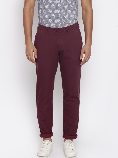 

ColorPlus Men Maroon Regular Fit Solid Regular Trousers