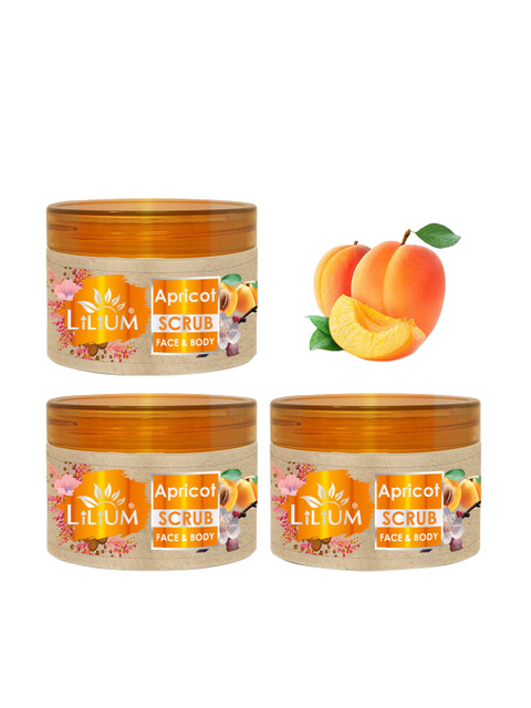 

Lilium Set Of 3 Apricot Face Scrub 250ml, Yellow