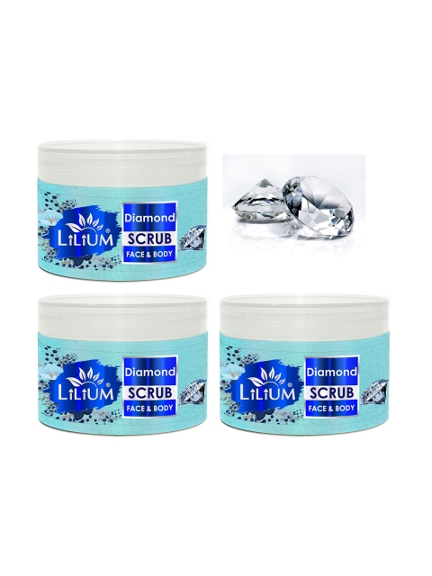 

Lilium Set Of 3 Diamond Face Scrub 1250ml, White