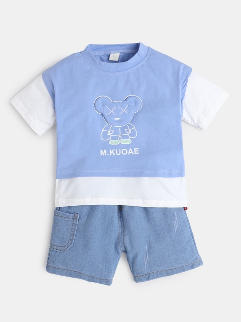 

Hopscotch Boys Printed T-shirt with Shorts, Blue