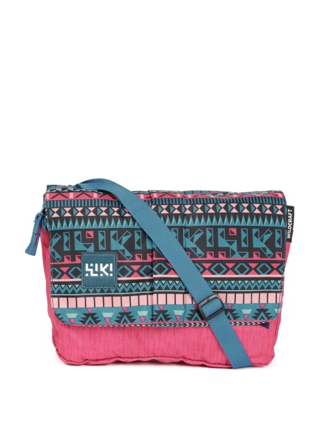 

Wildcraft Unisex Pink & Blue Aztec Print Baguette Messenger Bag