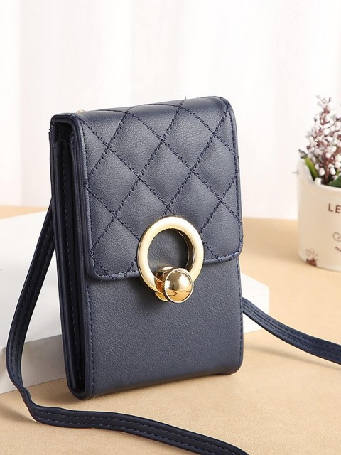 

Diva Dale Blue Textured PU Structured Sling Bag