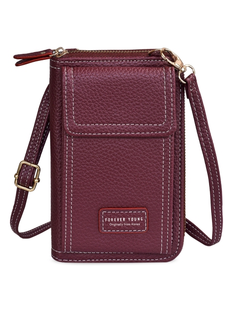 

Diva Dale Women Maroon PU Phone Holder Bucket Sling Bag
