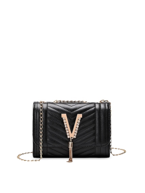 

Diva Dale Black Textured PU Structured Sling Bag