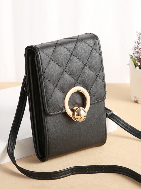 

Diva Dale Black PU Structured Sling Bag