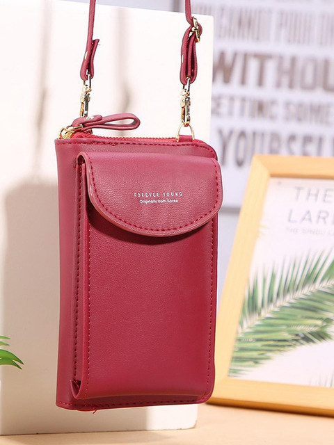 

Diva Dale Maroon PU Structured Sling Bag