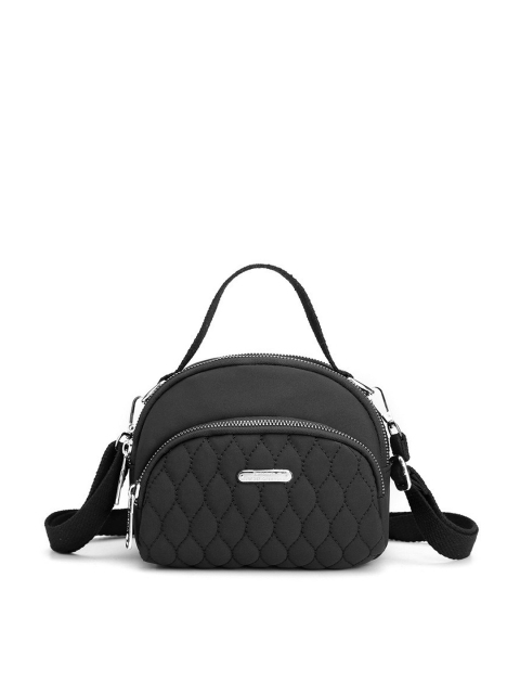 

Diva Dale Black Textured Quilted Structured Sling Bag