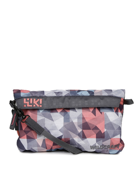 

Wildcraft Unisex Grey & Coral Pink Printed Messenger Bag