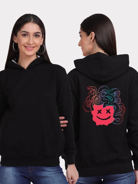 

Mad Over Print Women Hooded Sweatshirt, Black