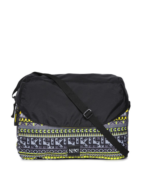 

Wildcraft Wiki Unisex Black & Grey Printed Messenger Bag