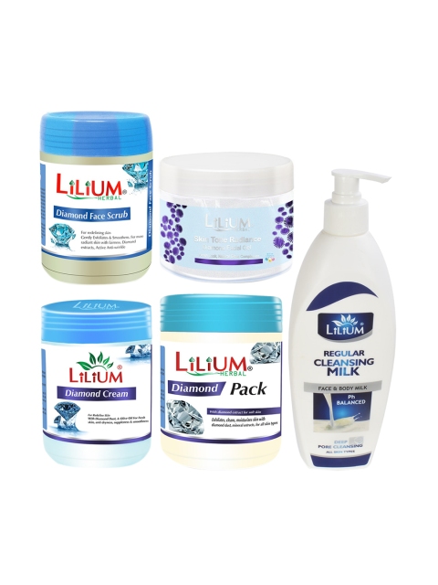 

Lilium Set Of 5 Diamond Facial Kit With Cleansing Milk, Na