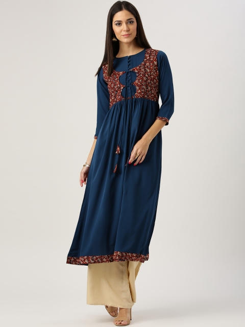 

Libas Women Blue A-Line Kurta