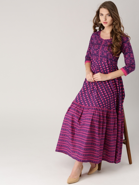 

Libas Women Purple & Pink Printed Anarkali Kurta