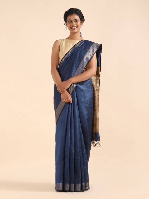

Taneira Blue Zari Pure Silk Bhagalpuri Saree