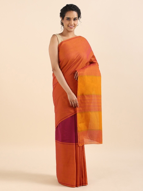 

Taneira Pink & Yellow Pure Cotton Chettinad Saree