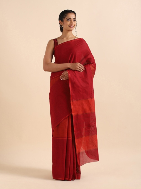 

Taneira Orange Pure Cotton Saree