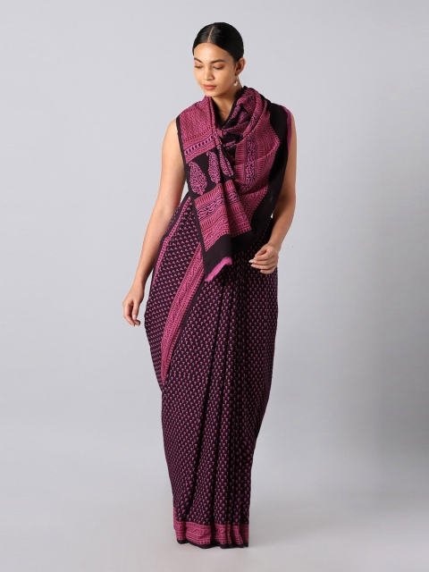 

Taneira Pink & Purple Pure Cotton Bagh Saree