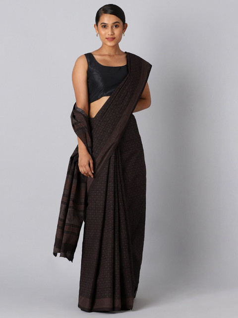 

Taneira Grey & Brown Bagh Pure Cotton Bagh Saree
