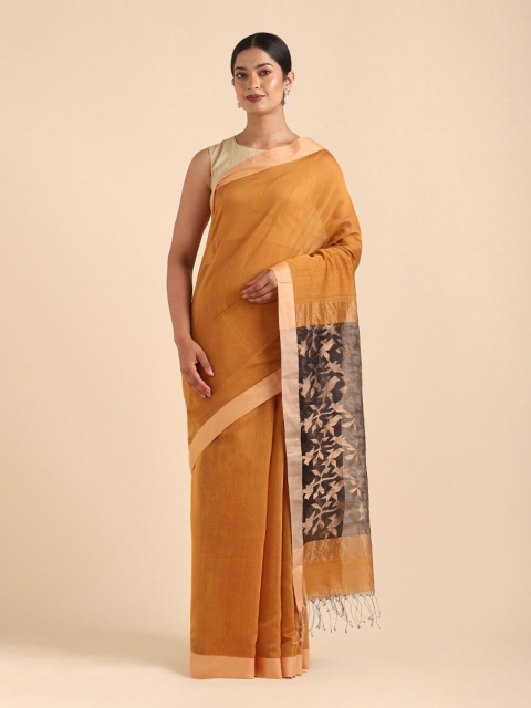 

Taneira Yellow Zari Silk Cotton Saree