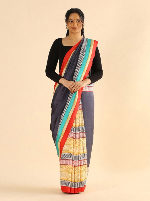 

Taneira Black & Red Pure Silk Saree