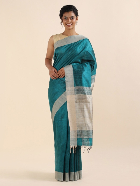 

Taneira Green & Grey Zari Pure Silk Bhagalpuri Saree