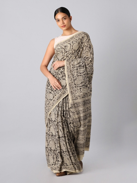 

Taneira Black & Beige Kalamkari Pure Cotton Saree