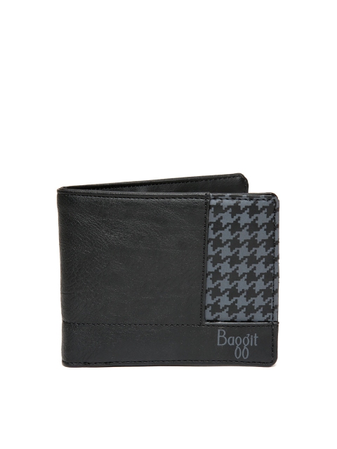 

Baggit Men Black & Grey Solid Two Fold Wallet