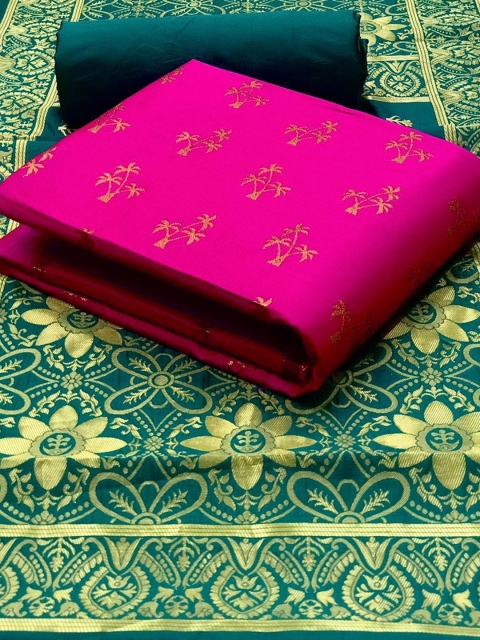 

MORLY Pink & Blue Unstitched Dress Material