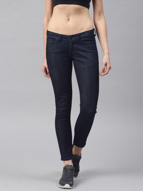 

HRX by Hrithik Roshan Women Blue Skinny Fit Mid-Rise Clean Look Stretchable Jeans