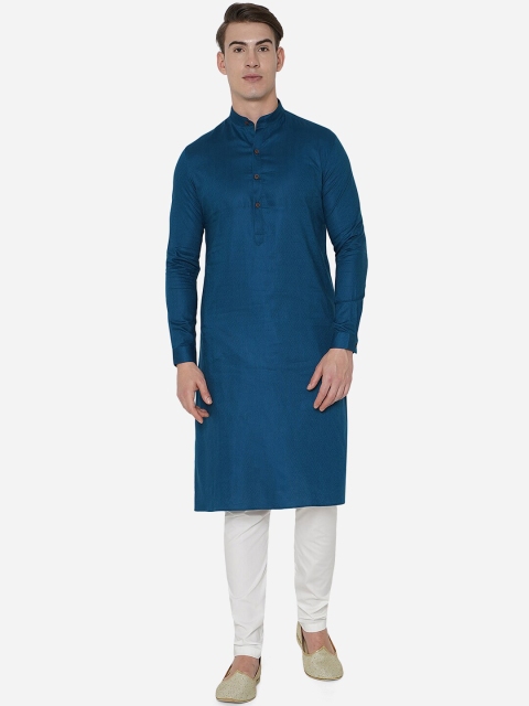 

JADE BLUE Men Blue Thread Work Kurta