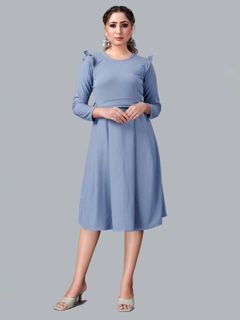 

Fashion FRICKS Grey Fit And Flare Dress