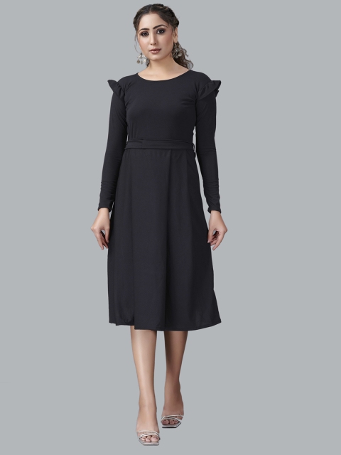 

Fashion FRICKS Black Fit And Flare Dress