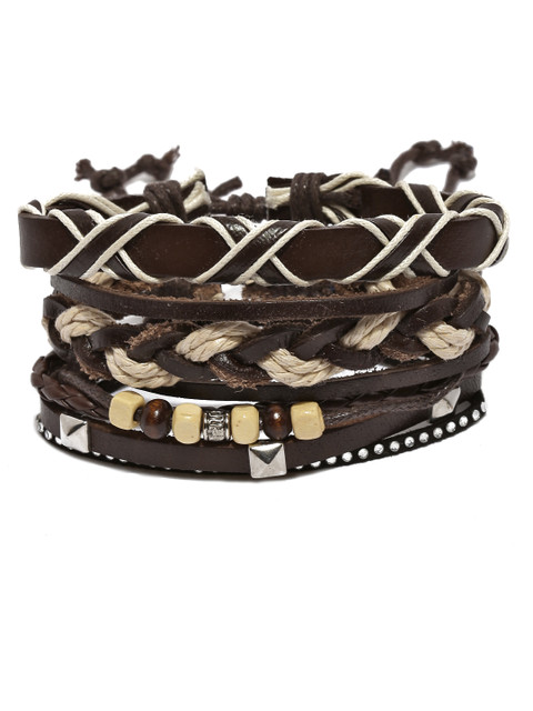 

Golden Peacock Unisex Brown Set of 3 Bracelets