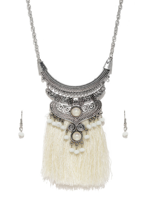 

Golden Peacock Oxidised Silver-Toned Jewellery Set