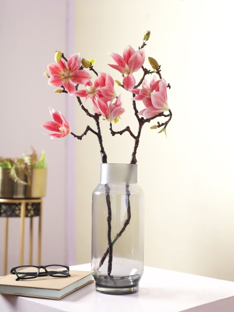 

TAYHAA Set Of 2 Pink & Brown Classic Artificial Passion Orchid Glory Flowers Stems